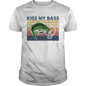 Pretty Fishing Kiss My Bass  Retro Shirt
